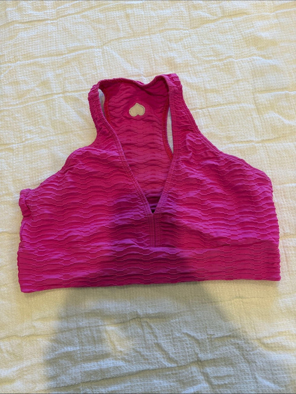 Booty by Brabants Hot Pink Textured Racerback Sports Bra